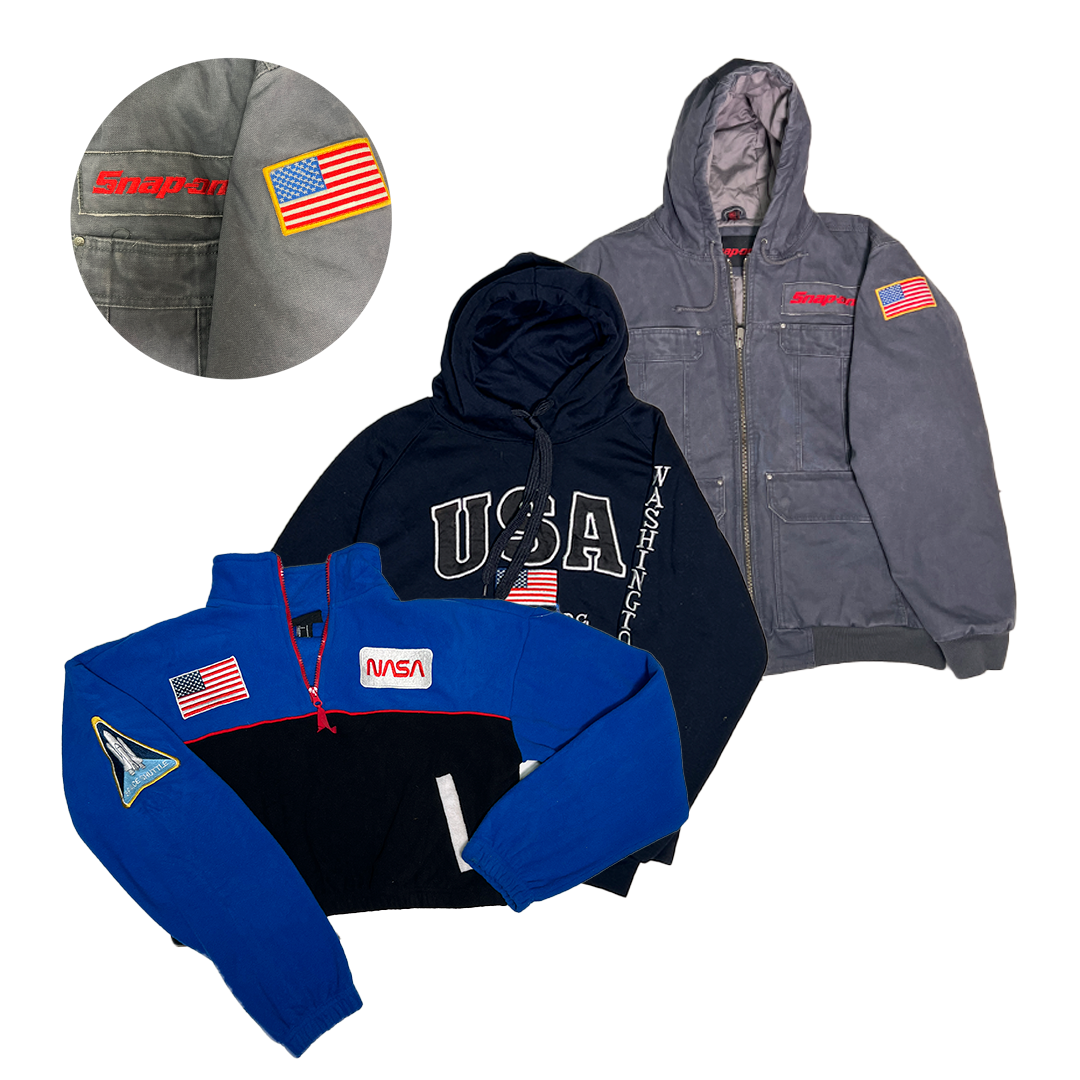 Pack Mix Ropa con la BANDERA AMERICANA