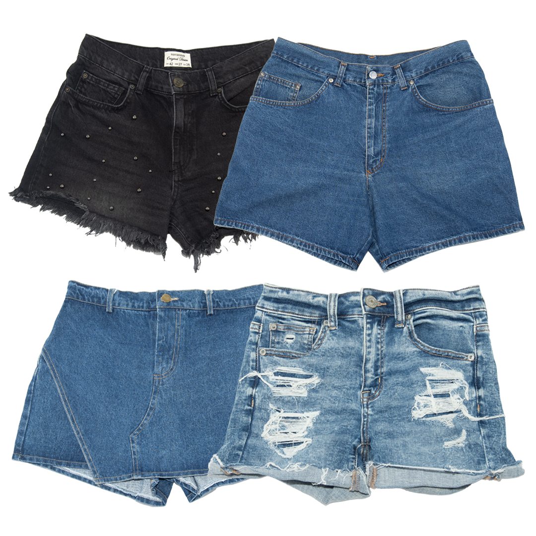 PACK PANTALONES CORTOS DE CINTURA ALTA