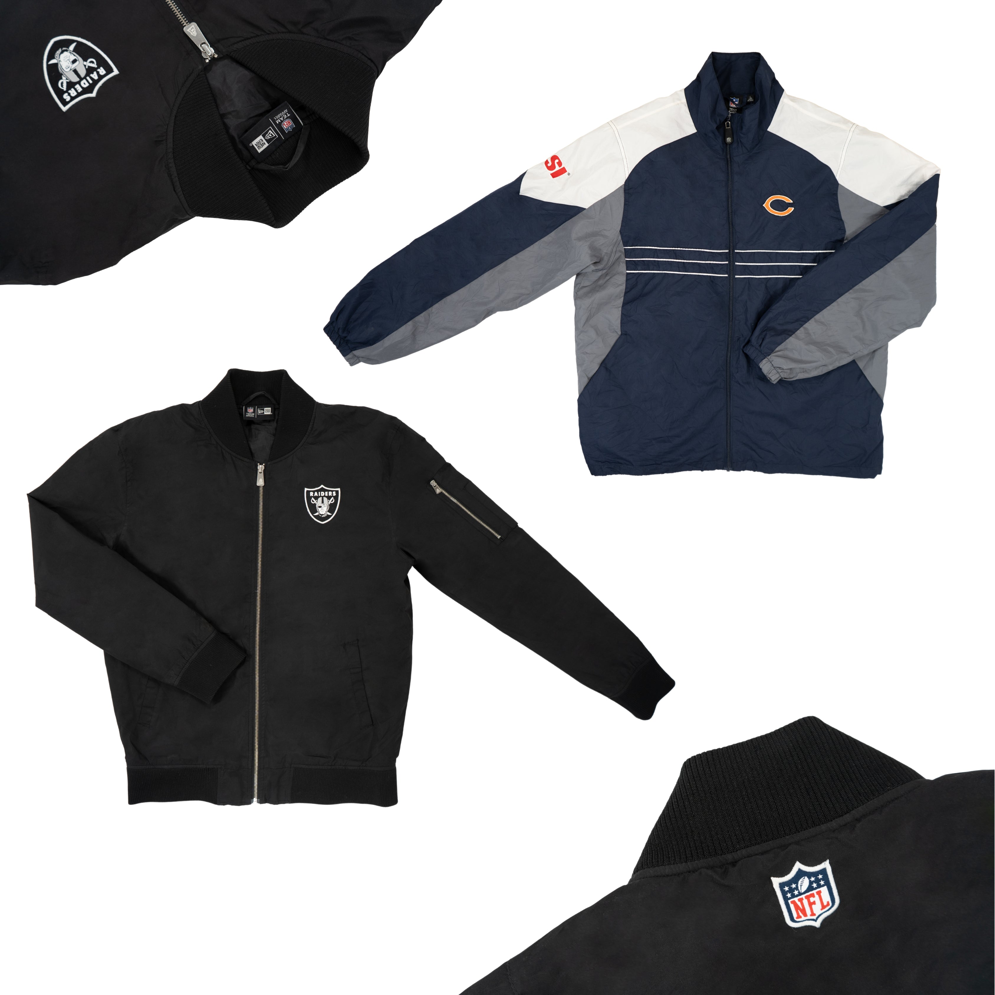 Packen Sie eine Mischung aus NFL-, NHL-, NBA-Heavy- und Light-Jacken für eine Woche